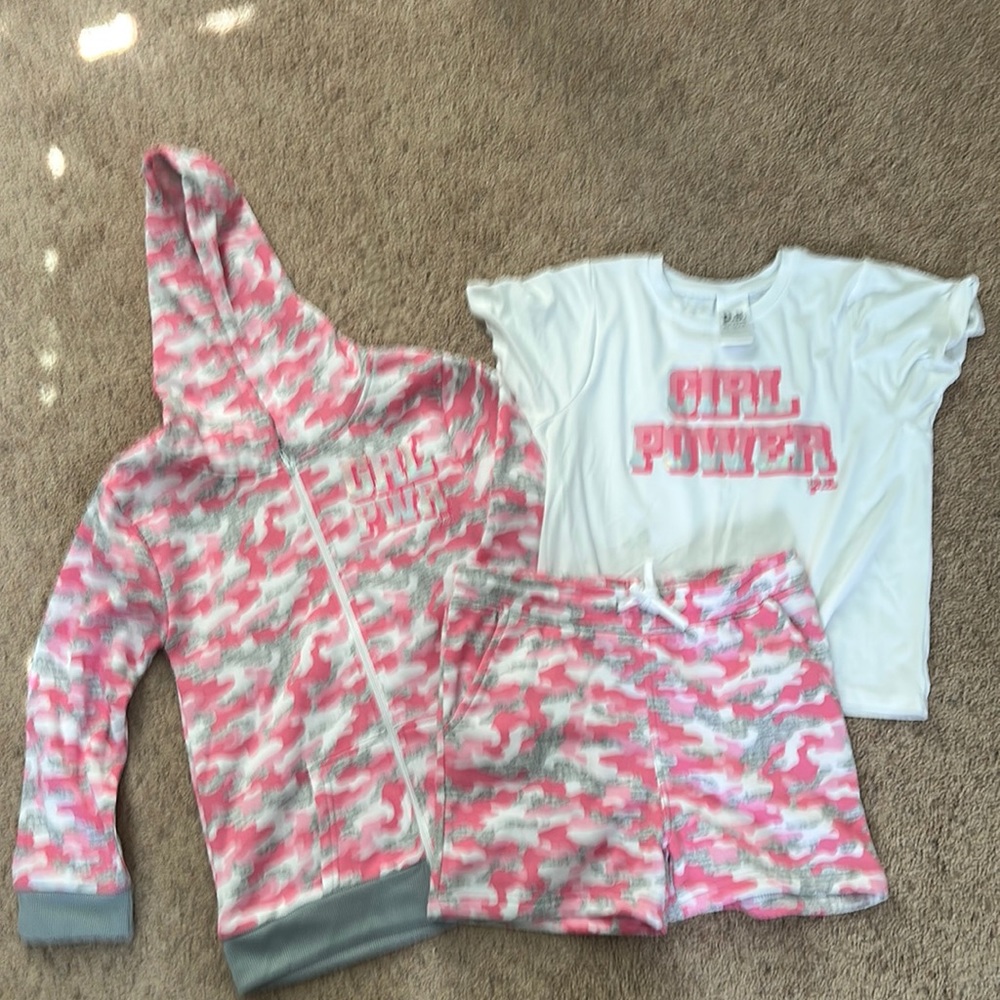Pink camo shirt set